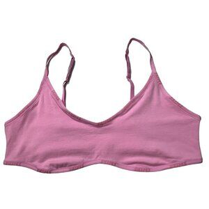 SKIMS Cotton Logo Scoop Neck Bralette NEW Bubblegum 4X